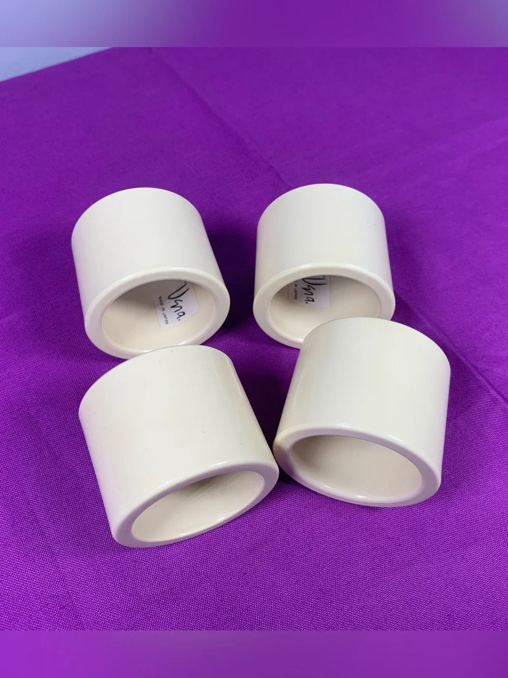 Vintage Vera Neumann Japan Napkin Rings - 4 Modern Plastic Eames